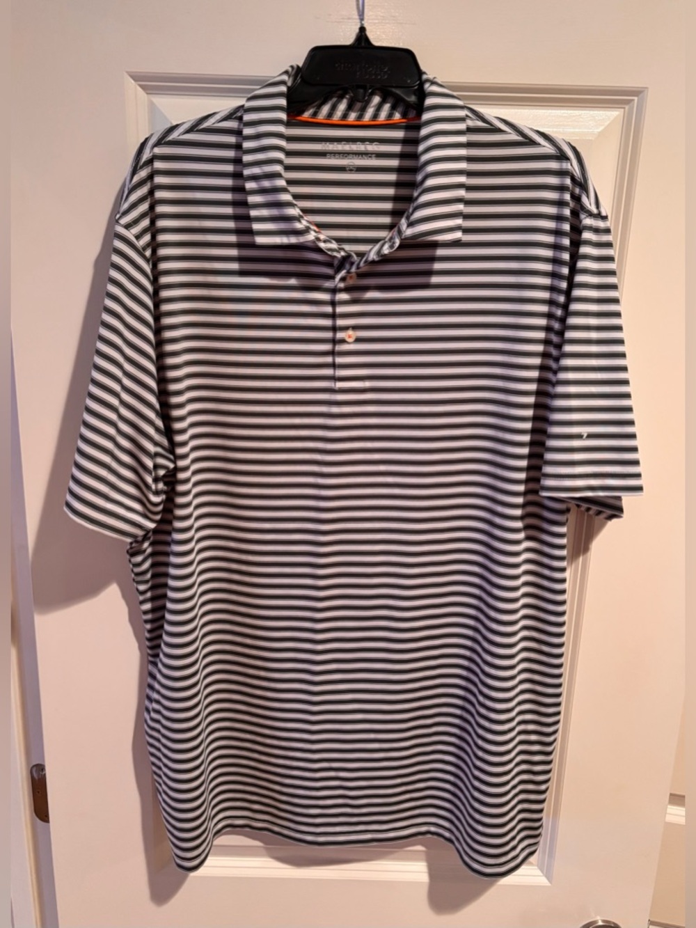Maelreg Performance Polo Shirt 2XL Mens Green Cream Striped Golf